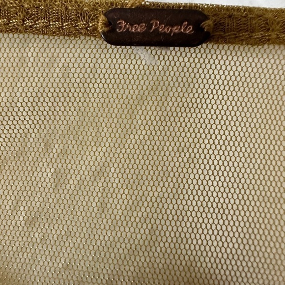 Free People Lola Lace Long Sleeve Top in Alchemy Mustard Gold Small Hi Lo - Picture 14 of 15